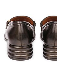 Jenny Leather Block Heels Loafer