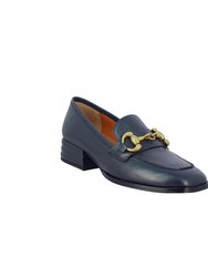 Jenny Leather Block Heels Loafer