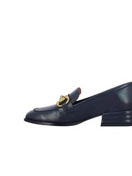 Jenny Leather Block Heels Loafer