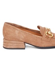Jenny Taupe Suede Block Heels Loafer