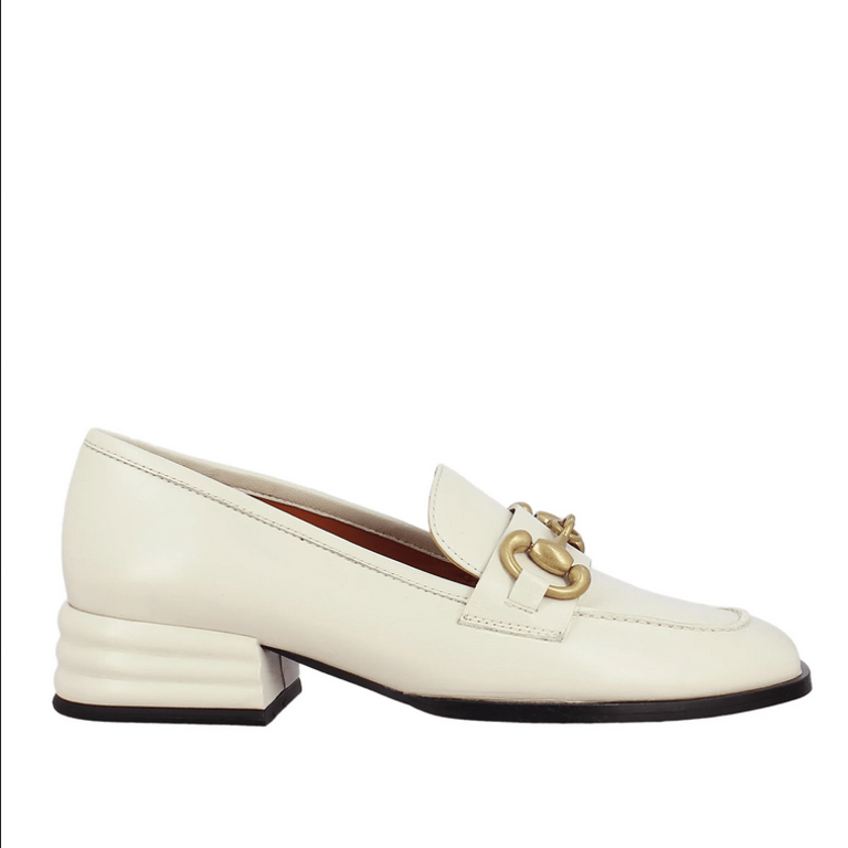 Jenny White Leather Loafer - Off White
