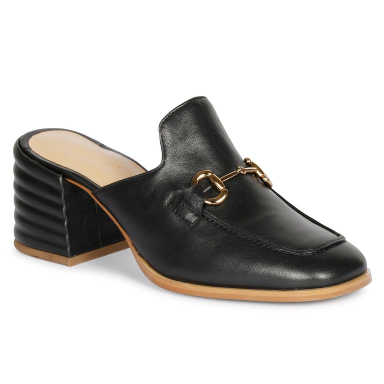 Julia - Heel Loafers - Black