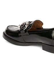 Livia Black Abrasivato Leather Loafer