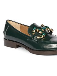 Livia Green Abrasivato Leather Loafer