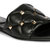 Ludovica Black Leather Slides