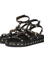 Mia Studded Strapy Sandal - Black