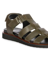 Neive - Flat Sandals - Khaki