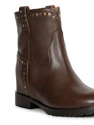 Noemi Brown Leather Ankle Boots