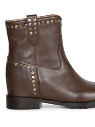 Noemi Brown Leather Ankle Boots