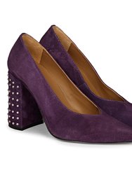 Pamina Suede Purple Studded Pumps