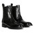 Santina Black Leather Chelsea Boots - Black