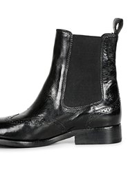 Santina Black Leather Chelsea Boots