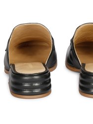 Sylvie Black Leather Mules