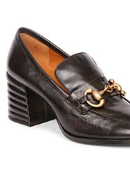 Valentina Black Leather Handcrafted Loafer