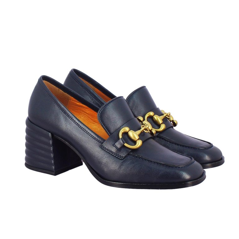 Valentina Handcrafted Loafer - Navy - Navy