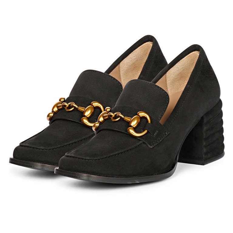 Vera Suede Heeled Loafers