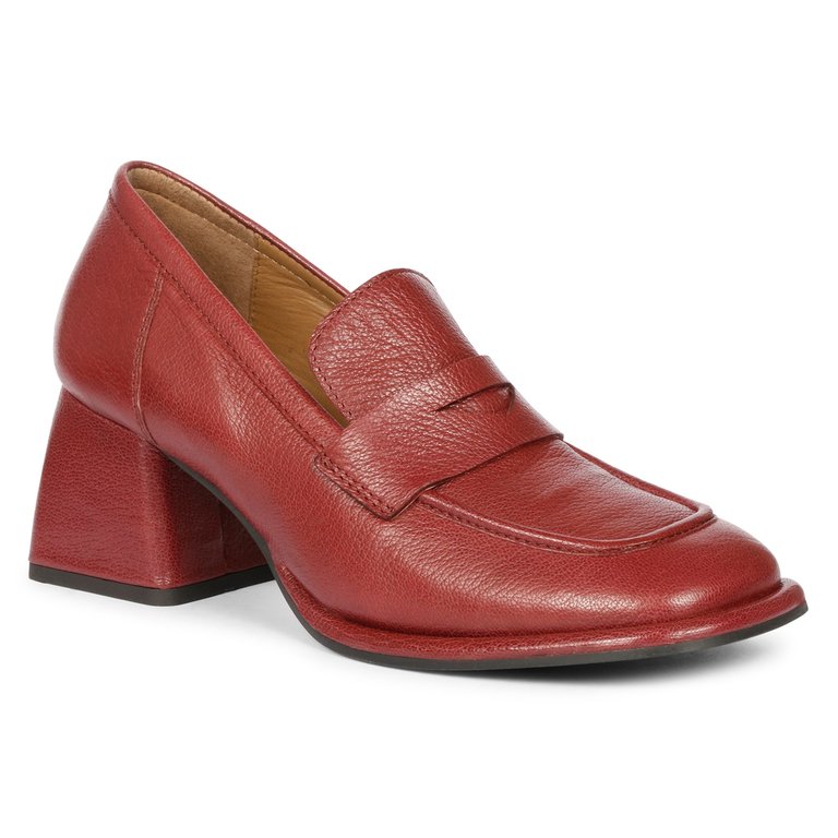 Viviana Heel Loafers - Bordo