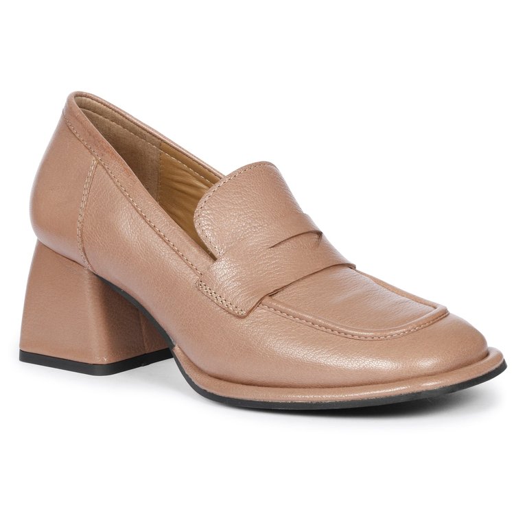 Viviana Heel Loafers - Taupe