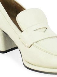 Viviana Off White Leather Loafers