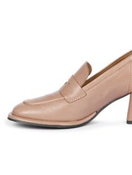 Viviana Taupe Leather Loafers