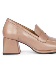 Viviana Taupe Leather Loafers