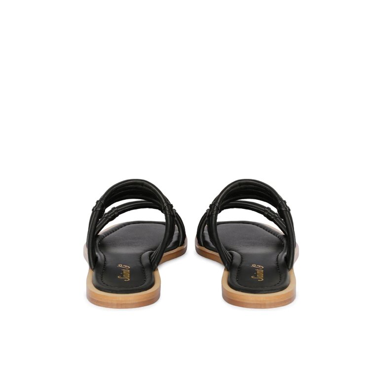 Zoya Flat Sandals -  Black