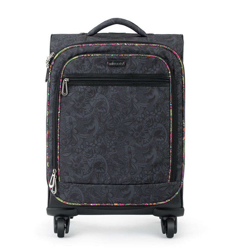 21" Spinner Carry On Luggage - Eco Twill - Black Tonal Spirit Desert