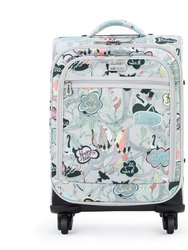21" Spinner Carry On Luggage - Eco Twill - Light Grey Peace Print
