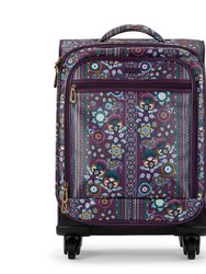 21" Spinner Carry On Luggage - Canvas - Violet Tapestry World