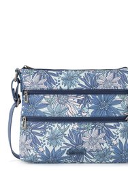 Basic Crossbody Handbag - Eco Twill - Denim Flower Garden