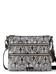 Basic Crossbody Handbag - Canvas - Black And White Soulful Desert