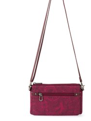 Corin Flap Smartphone Crossbody  - Eco Twill - Cabernet Tonal Spirit Desert