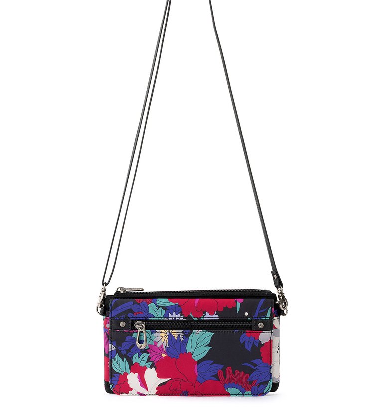 Corin Flap Smartphone Crossbody  - Eco Twill - Black Flower Power