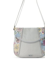 Foldover Crossbody Bag - Canvas - Blush Flower Garden