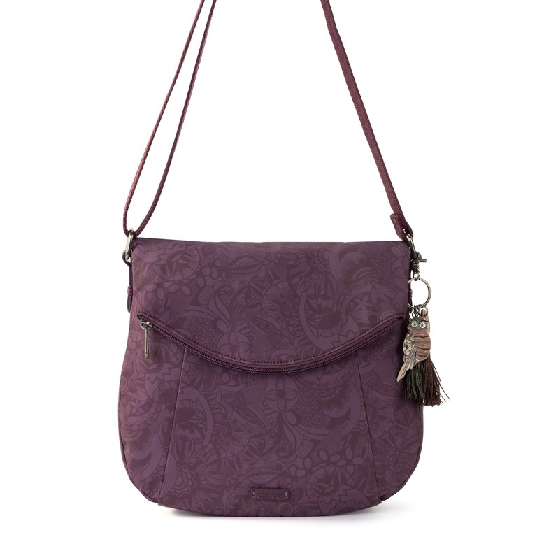 Foldover Crossbody Bag - Eco Twill - Plum Spirit Desert