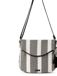 Foldover Crossbody Bag - Woven - Black and White Soulful Desert Woven