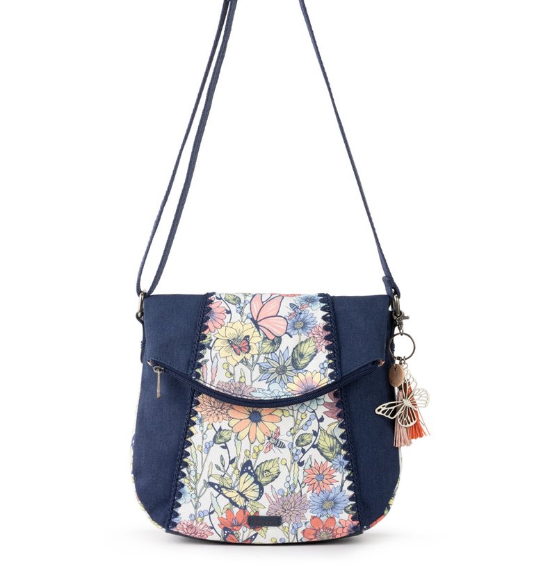 Foldover Crossbody Bag - Canvas - Multi In Bloom