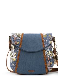 Foldover Crossbody Bag - Canvas - Shadow Flower Power