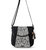 Foldover Crossbody Bag - Canvas - Black and White Soulful Desert