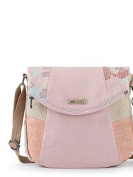 Foldover Crossbody Bag - Canvas - Petal Pink Flower Blossoms