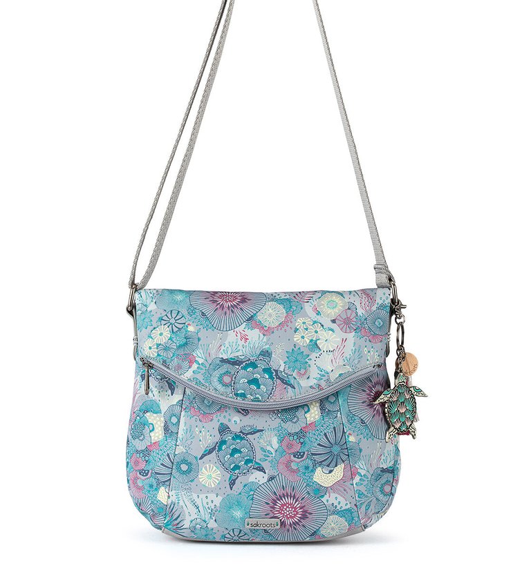 Foldover Crossbody Bag - Eco Twill - Grey Seascape