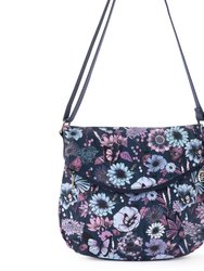 Foldover Crossbody Bag - Eco Twill - Sky In Bloom