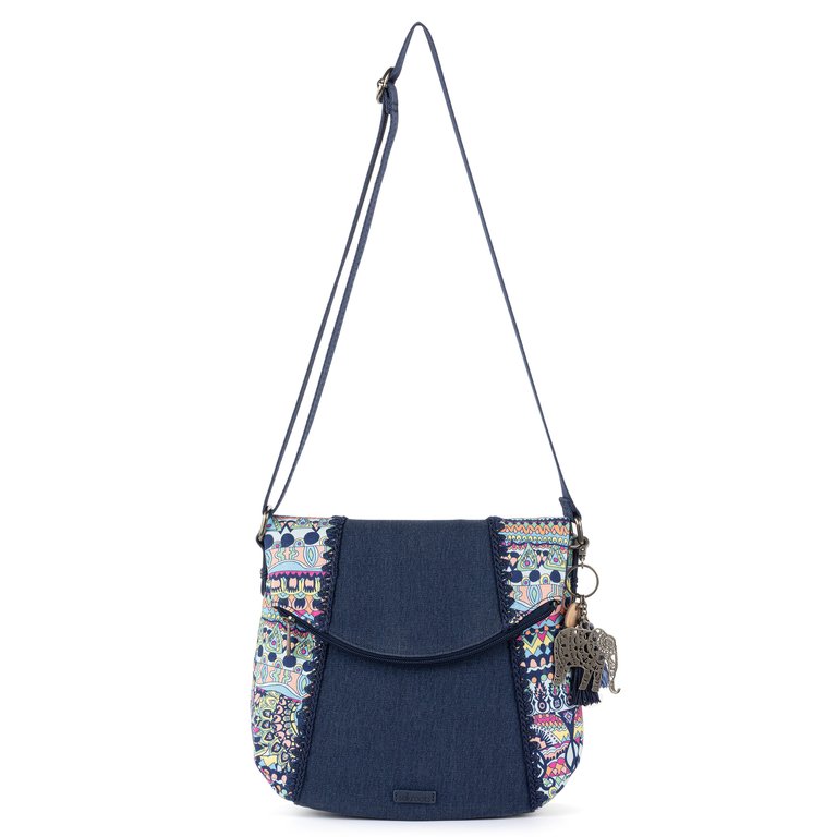 Foldover Crossbody Bag - Canvas - Navy One World