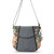 Foldover Crossbody Bag - Canvas - Charcoal Flower Power