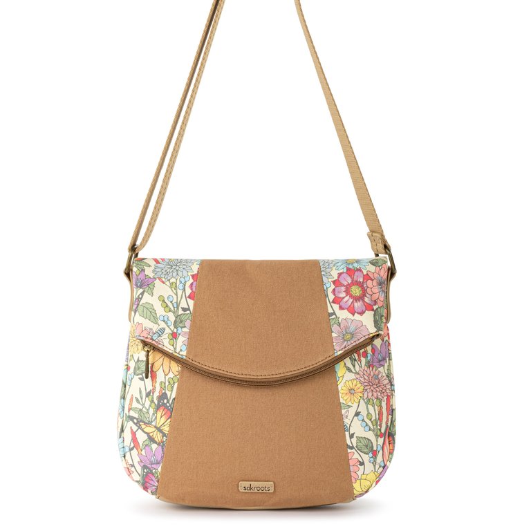 Foldover Crossbody Bag - Canvas - Pinkberry In Bloom
