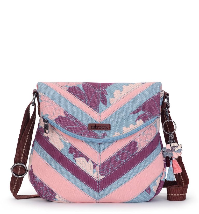 Foldover Crossbody Bag - Canvas - Petal Peony