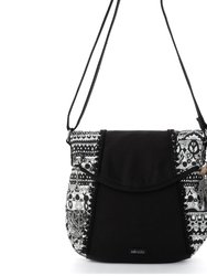 Foldover Crossbody Bag - Canvas - Black And White One World