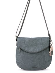 Foldover Crossbody Bag - Eco Twill - Grey Tonal Spirit Desert