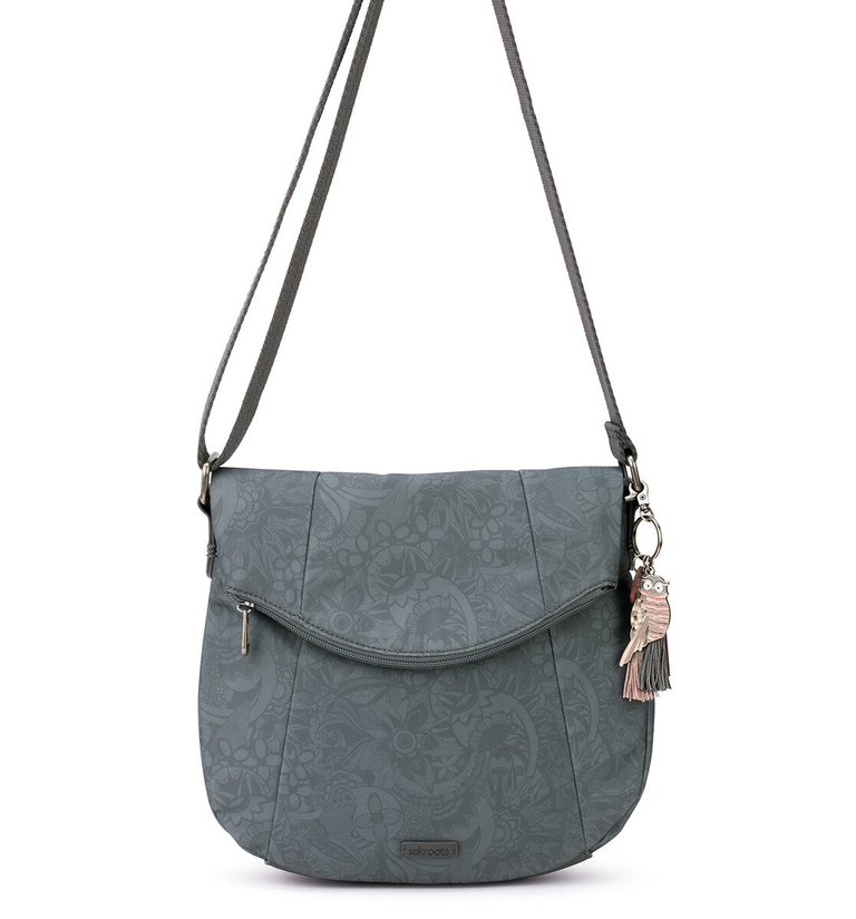 Foldover Crossbody Bag - Eco Twill - Grey Tonal Spirit Desert