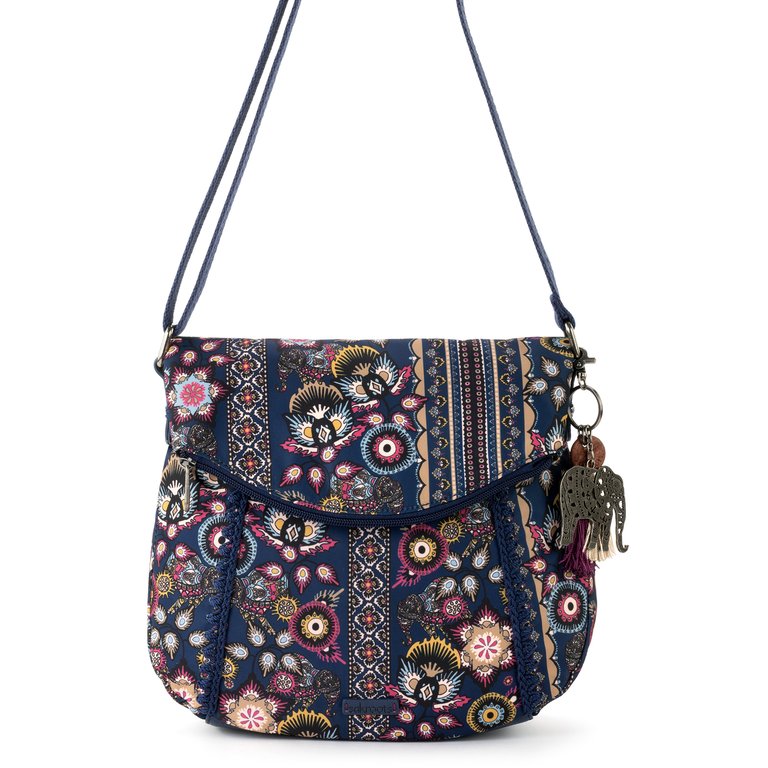 Foldover Crossbody Bag - Eco Twill - Navy Tapestry World